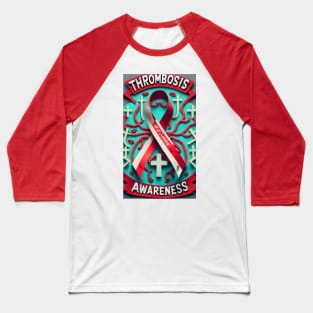 Thrombosis Awareness Ribbon Colorful Background Baseball T-Shirt